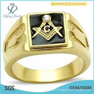 Black Square Masons Masonic Ring Gold EP Lifetime Guarante